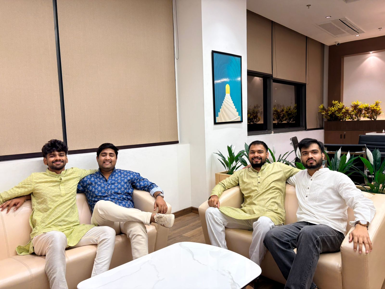 Team members bonding during festival celebrations